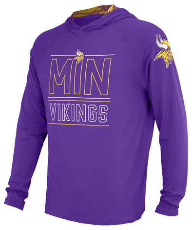 Zubaz NFL Men's Minnesota Vikings Team Color Active Hoodie With Camo Accents