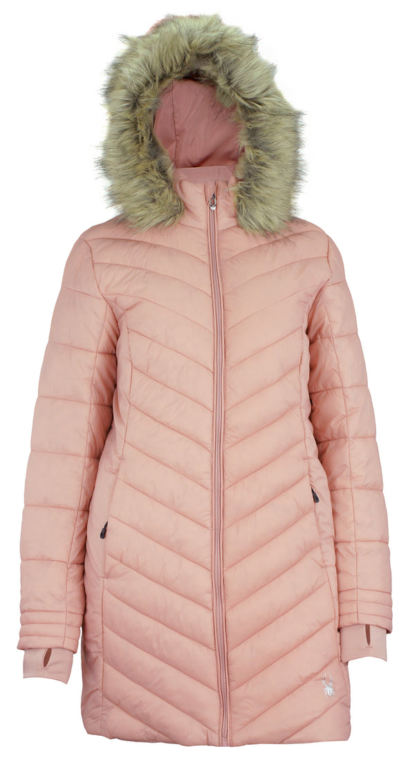 Spyder Women's Boundless Faux Fur Long Puffer Coat, Color Options