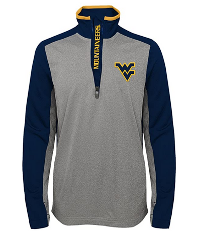 Outerstuff NCAA Youth Boys (8-20) West Virginia Mountaineers Matrix 1/4 Zip Top