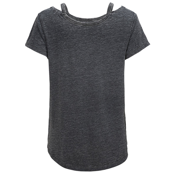 Outerstuff NHL Youth Girls (7-16) Pittsburgh Penguins Knights Peace Split Neck Tee