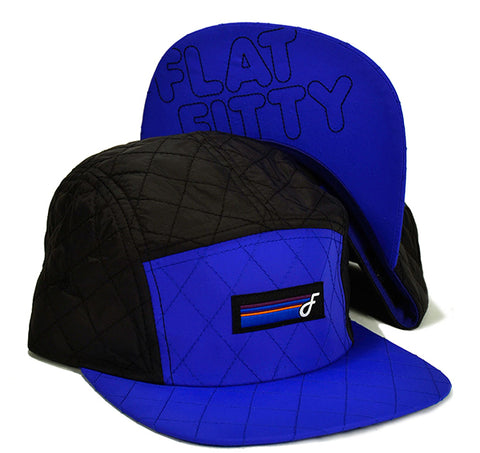Flat Fitty Polar Camp Clip Back Cap Hat, Red and Blue