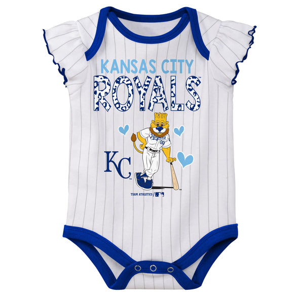 Outerstuff MLB Baseball Infants Kansas City Royals 3 pack Creeper Set