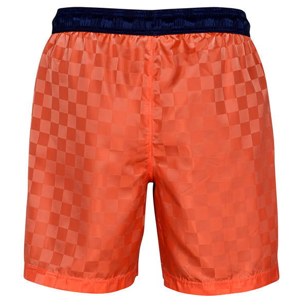 Umbro Men's Coral Studio Reversible Checkerboard Shorts, Navy/Living Coral