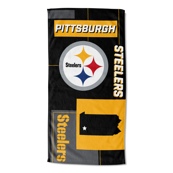 Northwest NFL Football Pittsburgh Steelers State Line Beach Towel