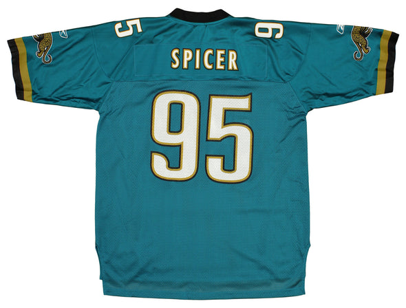 Reebok Jacksonville Jaguars Paul Spicer #95 NFL Men's Replica Jersey, Teal
