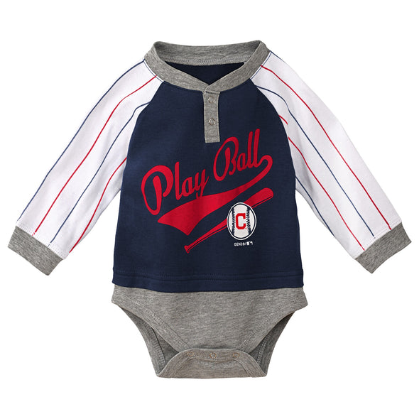 Outerstuff MLB Infant Cleveland Indians "Is It Game Time Yet" Creeper Set