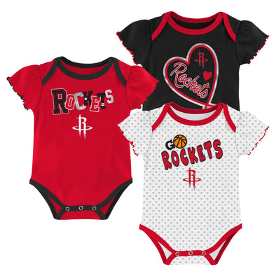 Outerstuff NBA Newborn/Infant Houston Rockets 3-Pack Creeper Set