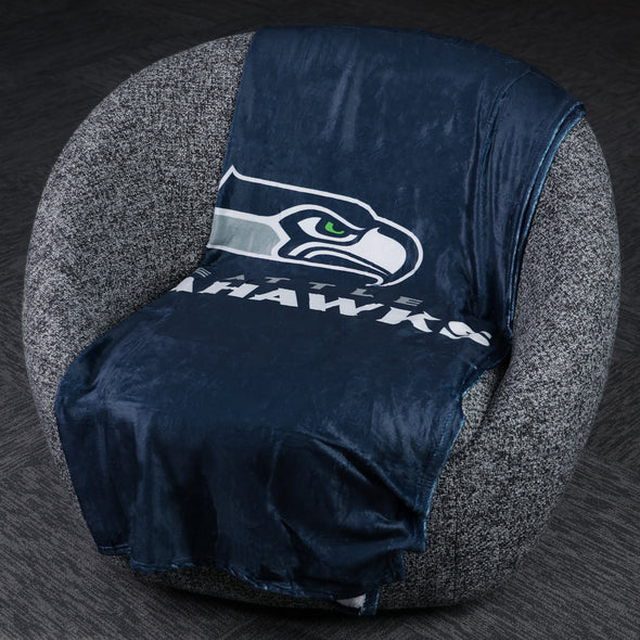 FOCO NFL Seattle Seahawks Plush Soft Micro Raschel Throw Blanket, 50 x 60