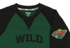 Reebok NHL Youth Minnesota Wild Face Off Long Sleeve Raglan Crew, Green