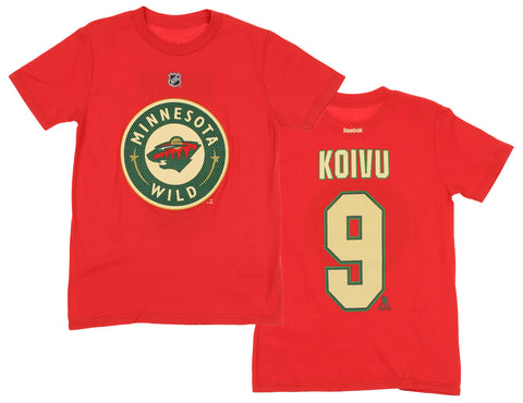 Reebok NHL Youth Minnesota Wild Mikko Koivu #9 Player Tee, Red