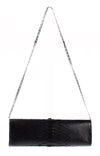 Carlos Falchi Jeweled Python Snake Clutch Shoulder Purse - Black
