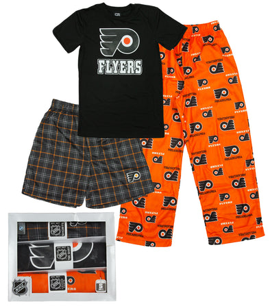 Outerstuff NHL Hockey Youth Philadelphia Flyers 3-piece Boxed Pajama Set - Black / Orange
