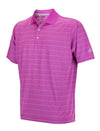 Adidas Men's Climalite Two Color Striped Golf Polo Shirt, Hibiscus / White