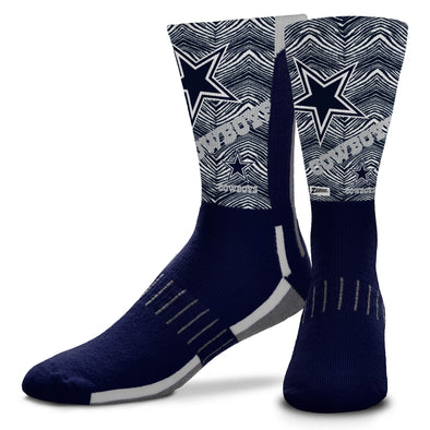 Zubaz X FBF NFL Youth Dallas Cowboys Phenom Curve Crew Socks