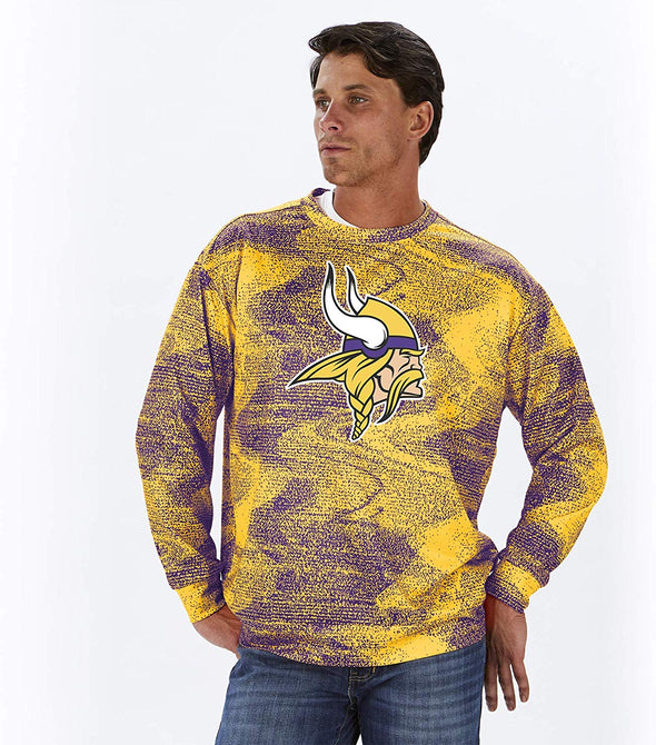 Zubaz NFL Football Men's Minnesota Vikings Static Crew Neck Sweatshirt