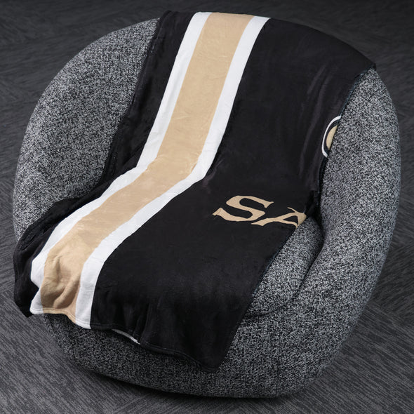 FOCO NFL New Orleans Saints Plush Soft Micro Raschel Throw Blanket, 50 x 60