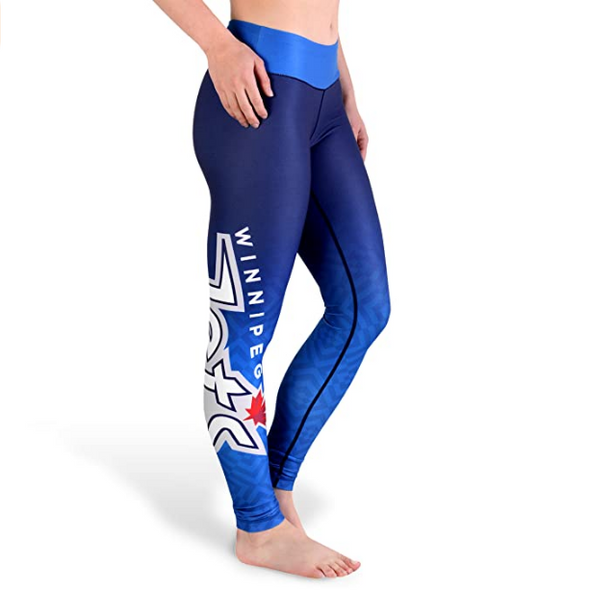 KLEW NHL Women's Winnipeg Jets Gradient Print Leggings