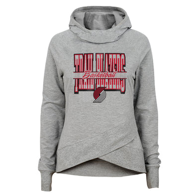 Outerstuff NBA Youth Girls Portland Trail Blazer Go Getter Funnel Neck Hoodie, Grey