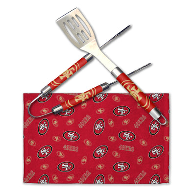 Northwest NFL San Francisco 49ers Scatter Print 3 Piece BBQ Grill Set