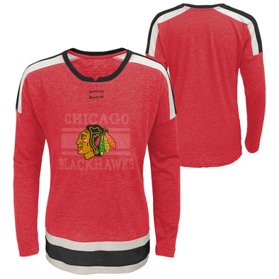 Outerstuff NHL Youth Girls (7-16) Chicago Blackhawks Celly Hyper Slub Tee Shirt