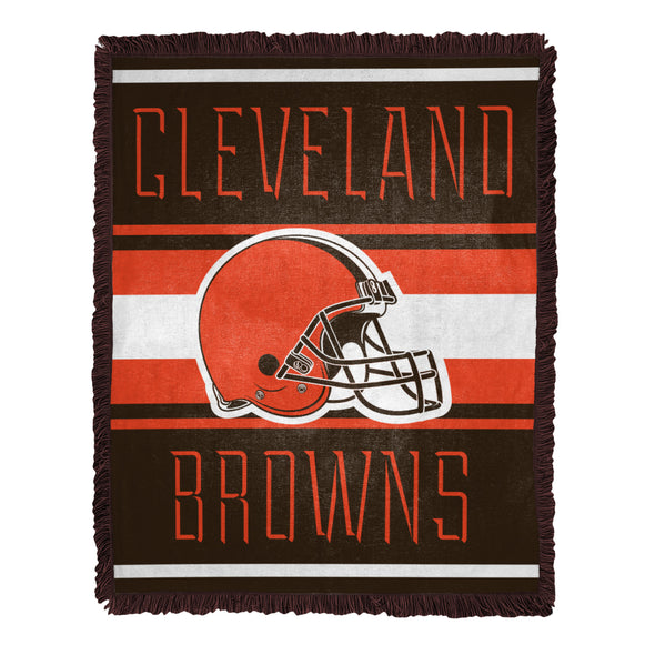 Northwest NFL Cleveland Browns Nose Tackle Woven Jacquard Throw Blanket