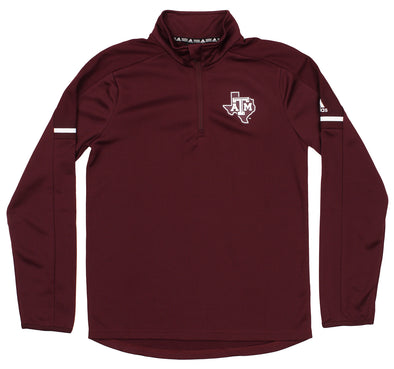 Adidas NCAA Youth (8-20) Texas A&M Aggies Long Sleeve 1/4 Zip Pullover