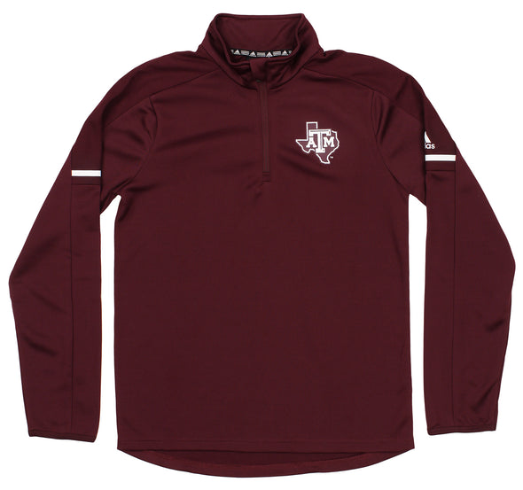 Adidas NCAA Youth (8-20) Texas A&M Aggies Long Sleeve 1/4 Zip Pullover