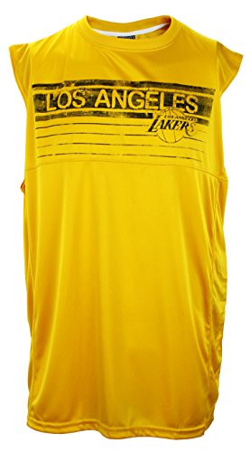Zipway NBA Basketball Men's Los Angeles Lakers Sleeveless Muscle Shirt, Yellow