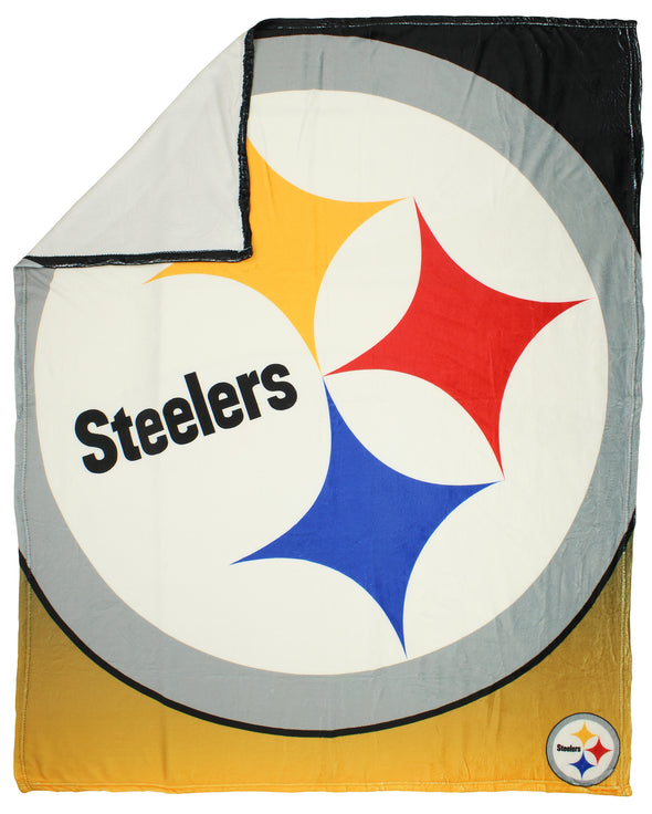 FOCO NFL Pittsburgh Steelers Gradient Micro Raschel Throw Blanket, 50 x 60