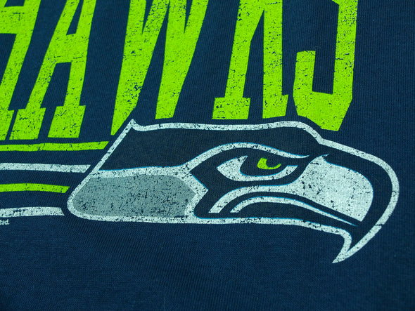 Seattle Seahawks NFL Football Men's Fundamentals Logo T-Shirt Top Tee, Navy