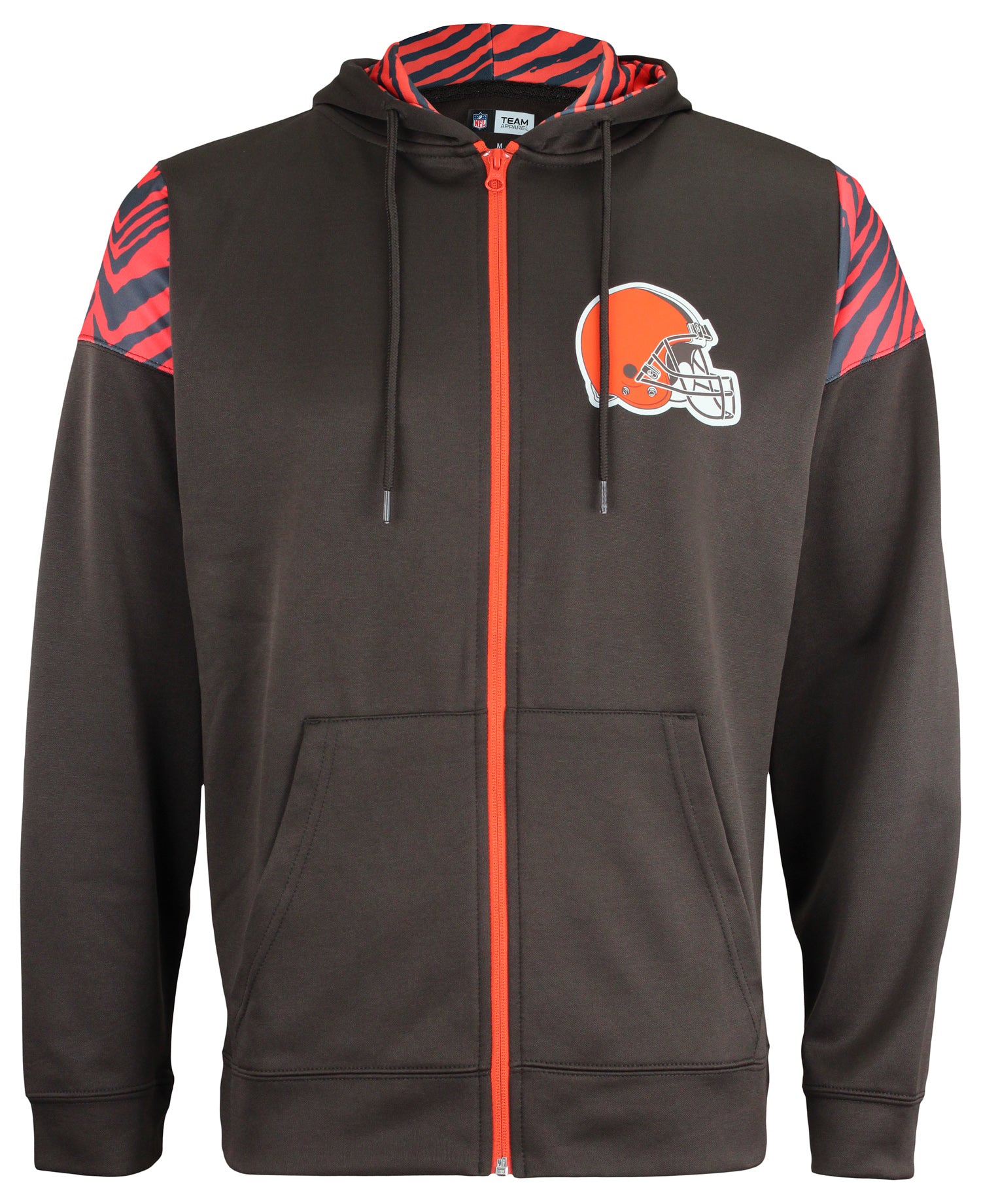 Zubaz NFL Mens Full Zip Hoodie with Team Color Camo