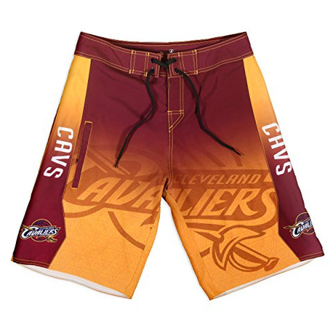 KLEW NBA Men's Cleveland Cavaliers Gradient Board Shorts