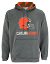 Zubaz NFL Cleveland Browns Men's Heather Grey  Fleece Hoodie