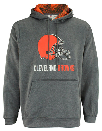 Zubaz NFL Cleveland Browns Men's Heather Grey  Fleece Hoodie