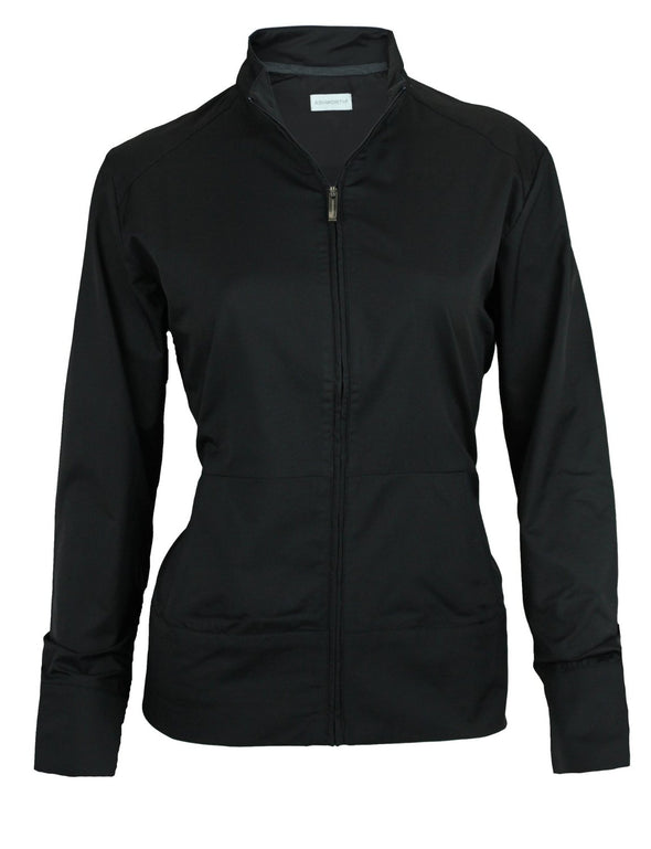Ashworth Women's Performance Solid Stretch Zip Up Wind Jacket, Several Colors