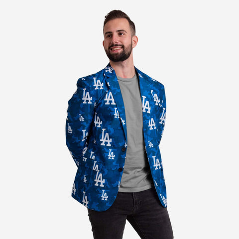 FOCO MLB Men's Los Angeles Dodgers 2019 Repeat Logo Camo Business Jacket