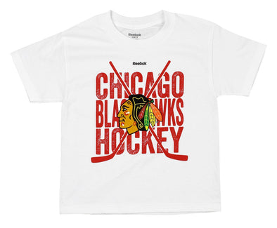 Reebok NHL Youth Chicago Blackhawks "Cross Sticks" Short Sleeve Graphic Tee