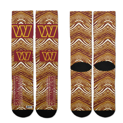 Zubaz by For Bare Feet NFL Youth Washington Commanders Zubified Dress Socks, One Size