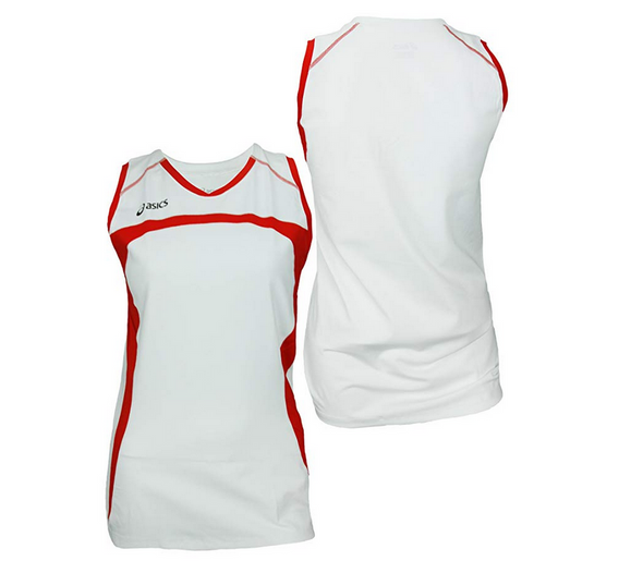 Asics Women's Ace Athletic Vollyball Jersey, White/Red