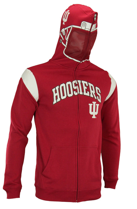 NCAA Youth Indiana Hoosiers Full Zip Helmet Masked Hoodie, Red