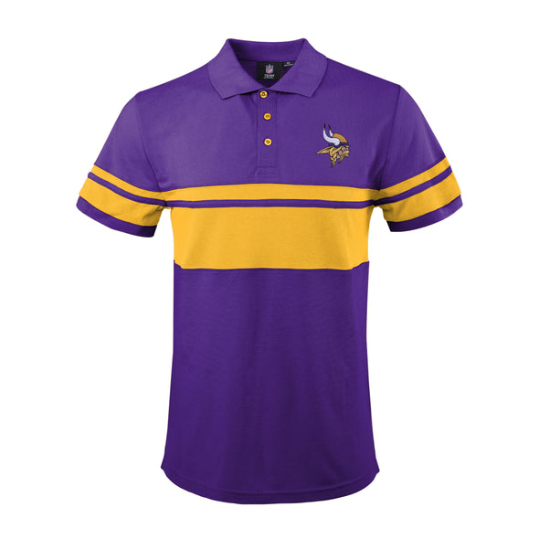 FOCO Men's NFL Minnesota Vikings Stripe Polo Shirt