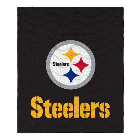 FOCO NFL Pittsburgh Steelers Exclusive Outdoor Wearable Big Logo Blanket, 50" x 60"