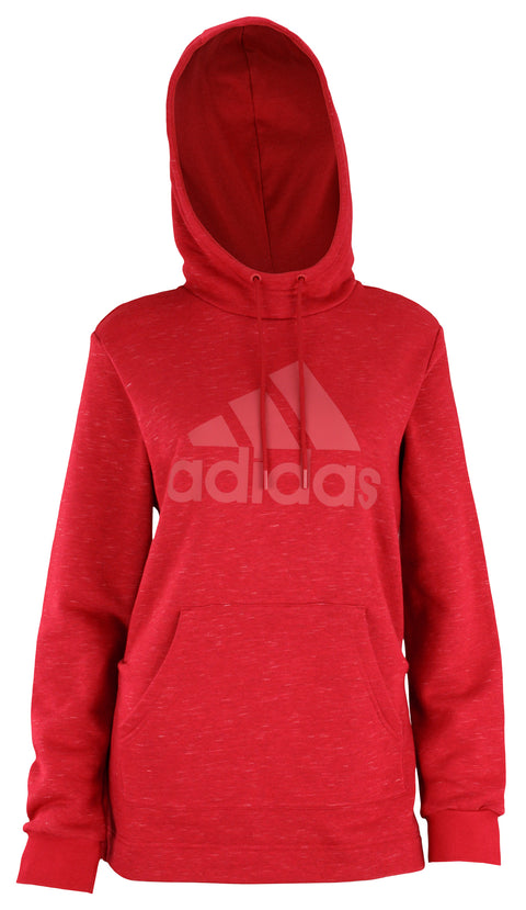 Adidas Women's W PG BOS Athletic Pullover Hoodie, Heathered Carmine Red/Pink
