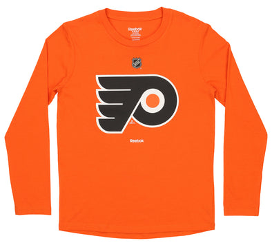 Reebok NHL Youth Philadelphia Flyers Long Sleeve Team Logo Tee, Orange