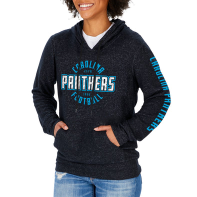 Zubaz NFL Women's Carolina Panthers Marled Soft Pullover Hoodie