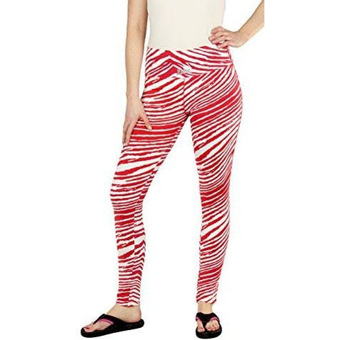 Zubaz MLB Baseball Women's Cincinnati Reds Team Color Tiger Print Leggings Pants