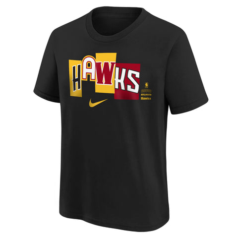 Outerstuff NBA Boys Youth (8-20) Atlanta Hawks Essential Mixtape Short Sleeve T-Shirt, Black