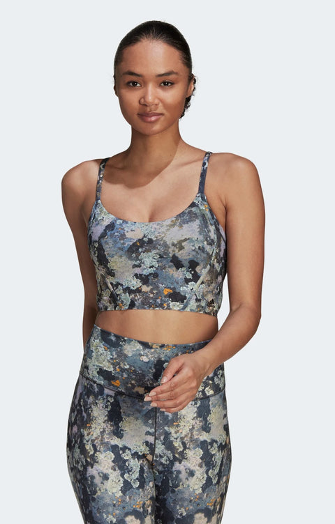 Adidas Women's Yoga Light Support Long Line All Oversize Printed Bra
