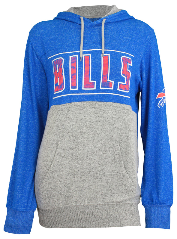 Zubaz NFL Women's Buffalo Bills Crossover Soft Marled Hoodie
