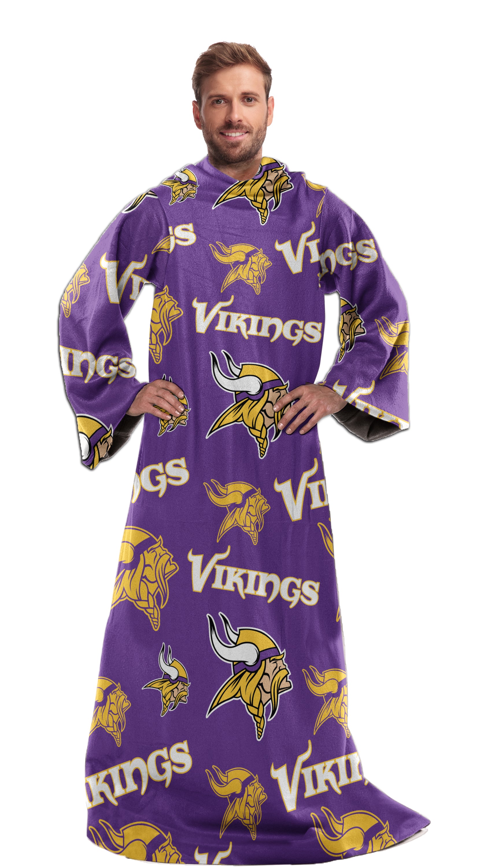 Northwest NFL Minnesota Vikings Toss Silk Touch Comfy Throw with Sleeves